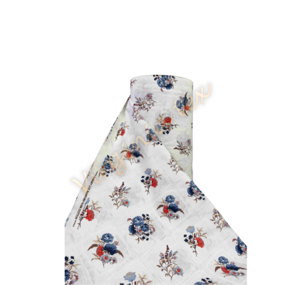 Bumbac Satinat 100% Engross – Latiime 240 cm, Lungime 30 ml, Ideal pentru Lenjerii de Pat și Proiecte Textile flori albastre